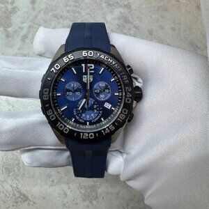 Authentic TAG Heuer Formula 1 Chronograph Quartz Blue Rubber Watch